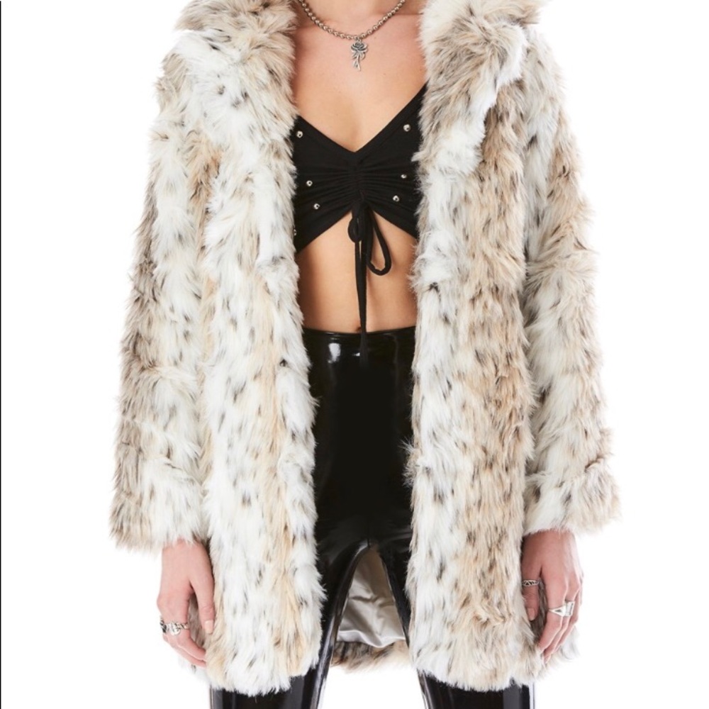 Designer Faux fur coat jacket MSRP $360. clearance